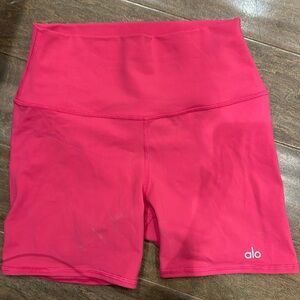 Pink yoga shorts